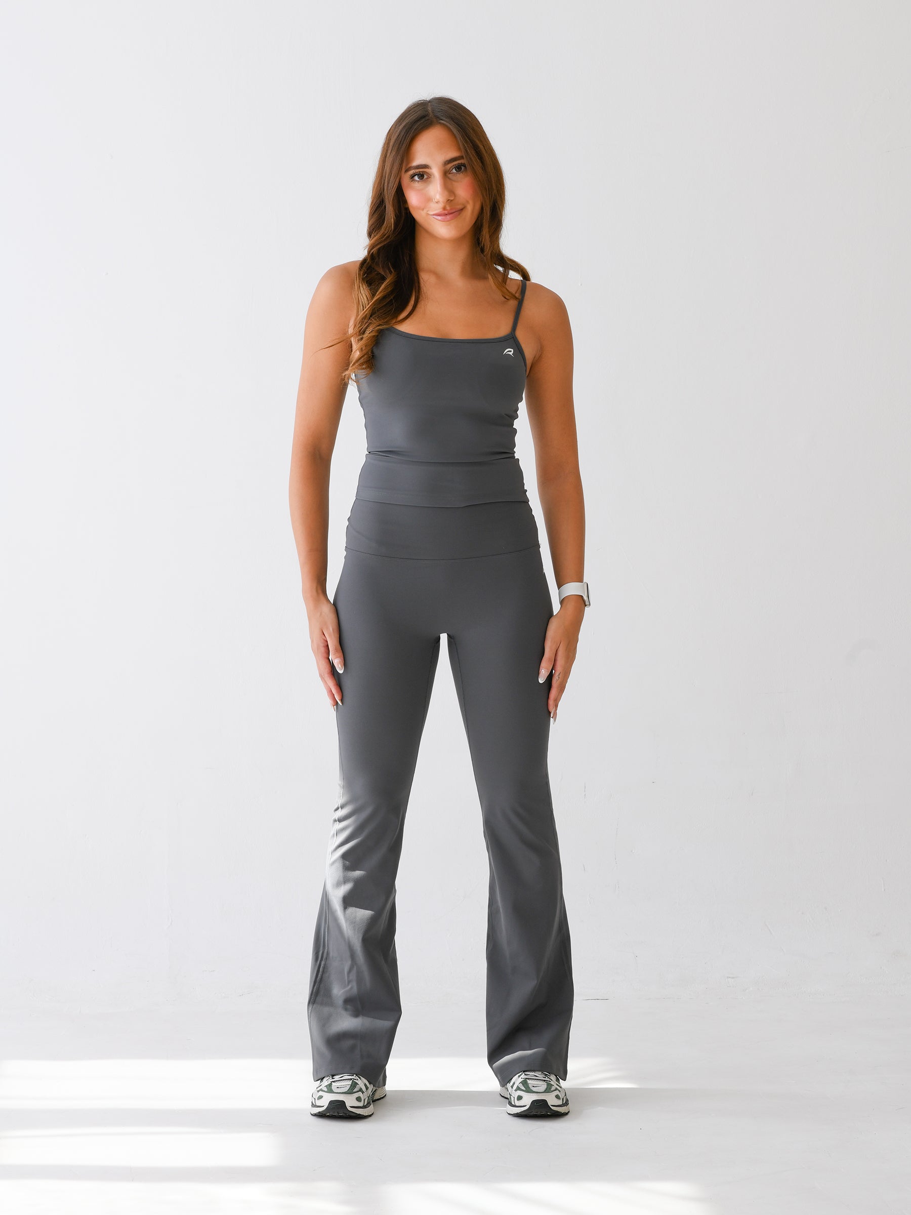 GRANITE GREY FLARED LEGGINGS SET - TWO PIECE