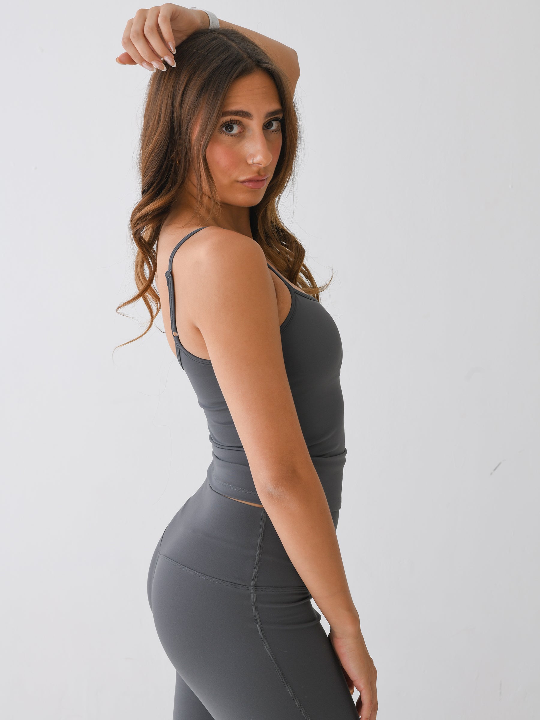 GRANITE GREY FLARED LEGGINGS SET - TWO PIECE