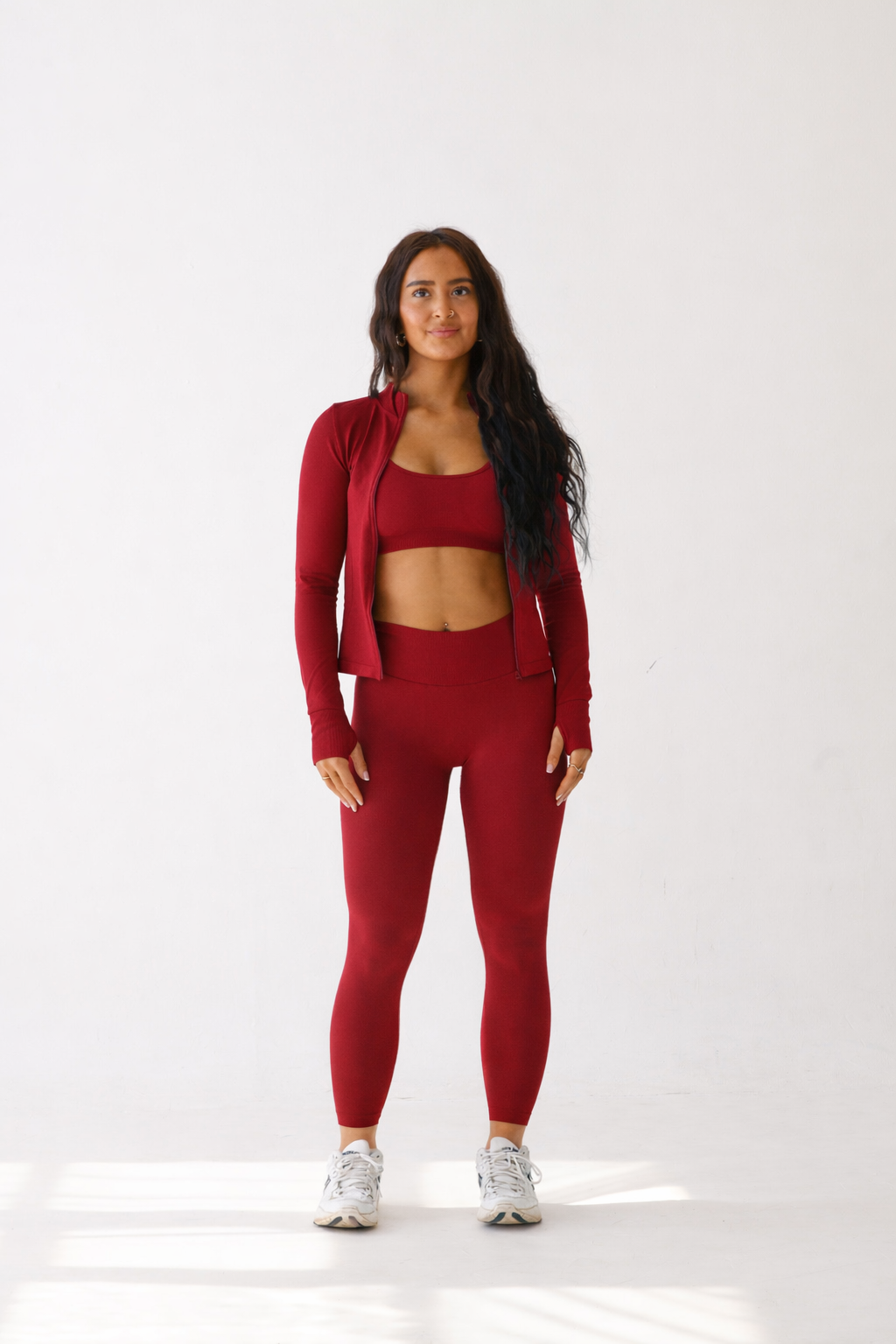 CHERRY RED LEGGINGS SET - THREE PIECE