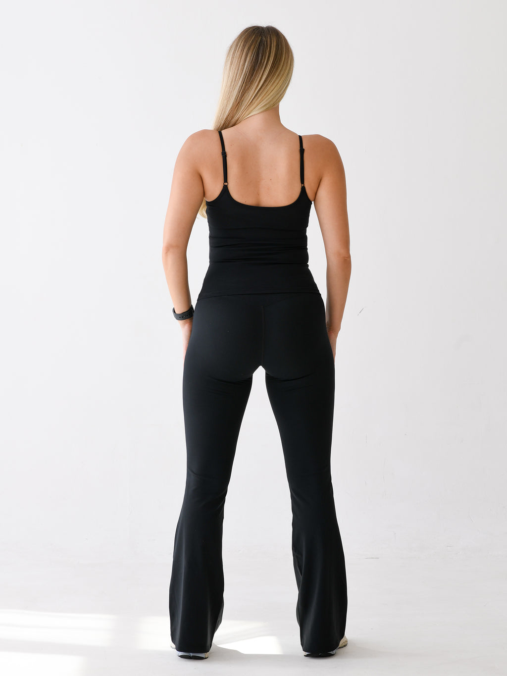 MIDNIGHT BLACK FLARED LEGGINGS SET - TWO PIECE