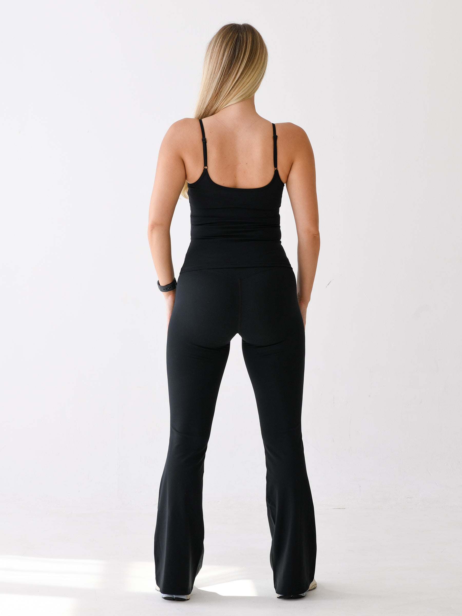 MIDNIGHT BLACK FLARED LEGGINGS SET - TWO PIECE