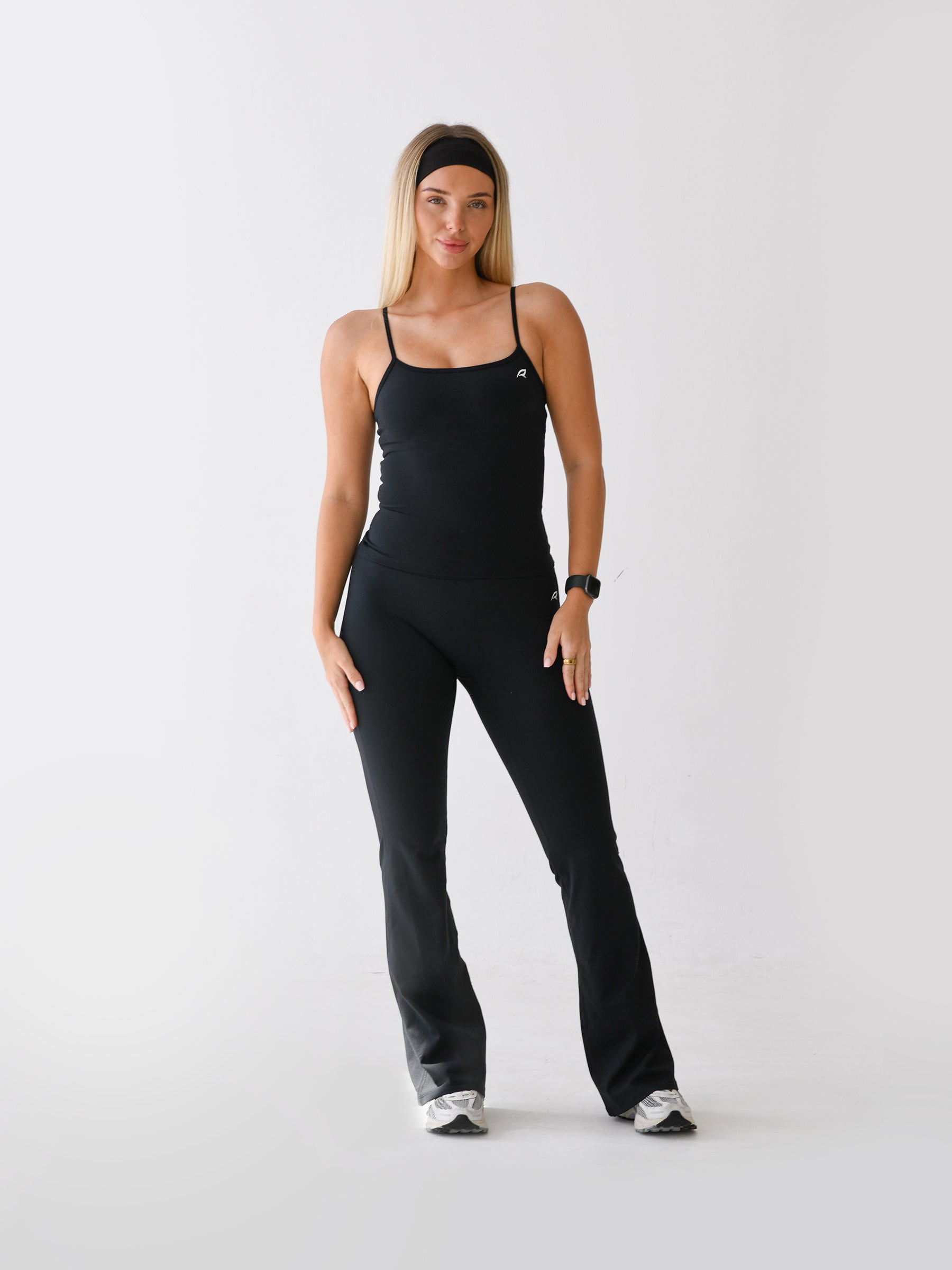 MIDNIGHT BLACK FLARED LEGGINGS SET - TWO PIECE